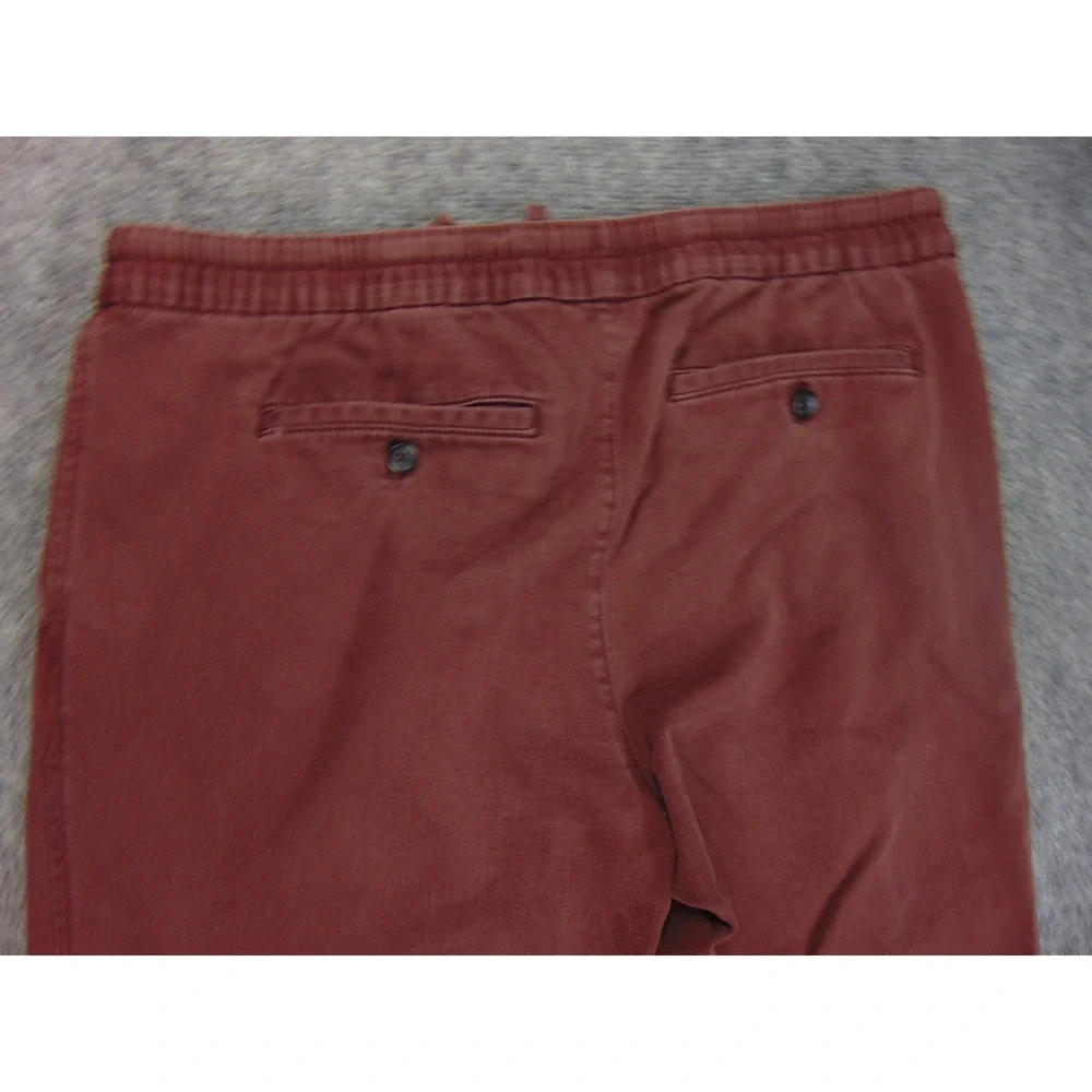 Banana Republic Travel Jogger Men Large Red Solid Elastic Waist Drawstring Pants